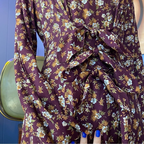 Vintage 90s Jamie Brooke Floral Boho Maxi Dress Size Medium - Picture 3 of 10